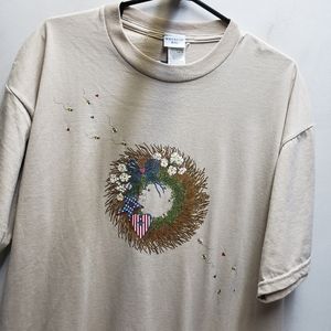 Whitefish Bay vintage USA 🇺🇸 patriotic bees 4th of July holiday graphic tee Lg